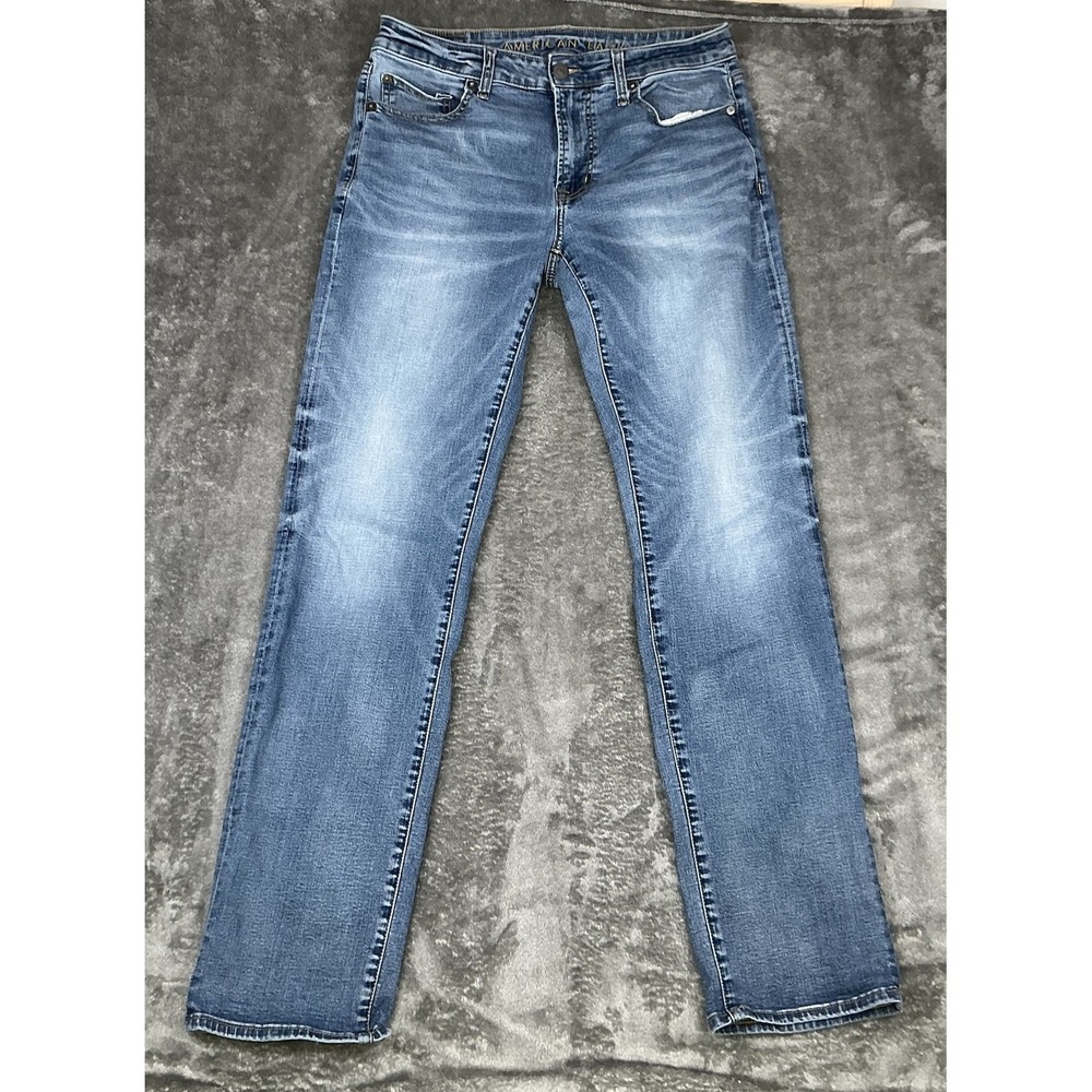 American Eagle Next Level Flex Men's 33x34 Original Straight Whiskered Jeans